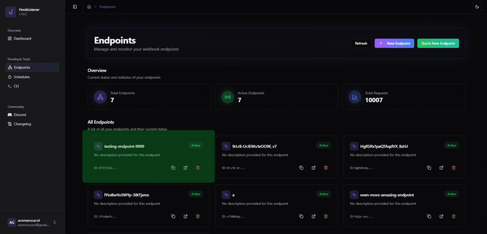 Custom endpoint configuration